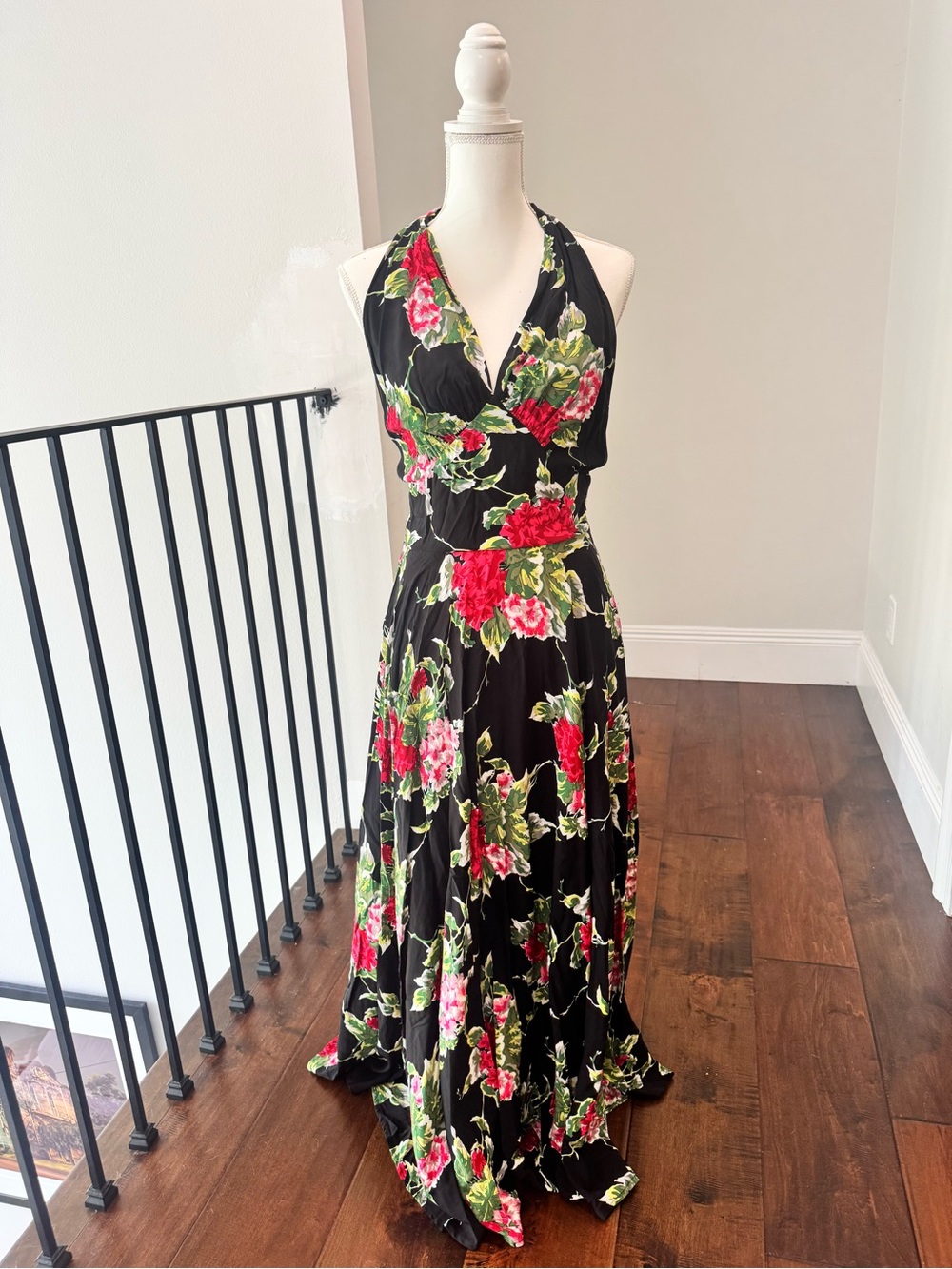 Trashy Diva Black and Red Floral Maxi Dress